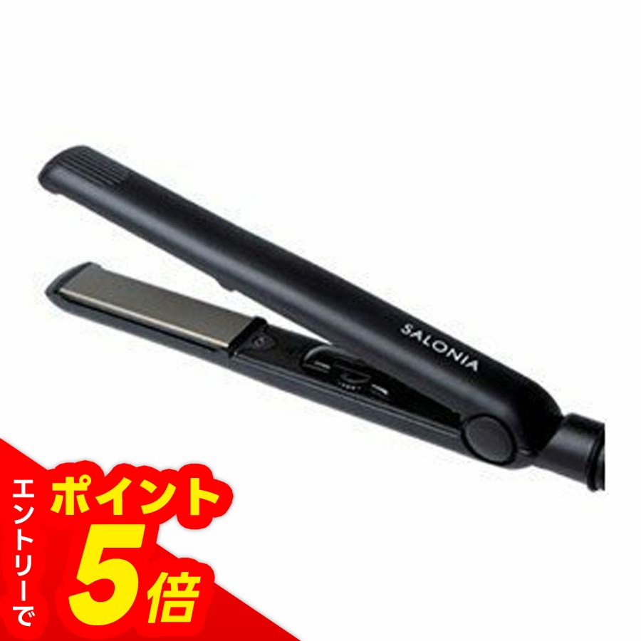 【エントリーでポイント5倍】SALONIA サロニア ストレートアイロン SL-004S 海外対応 24mm ブラック おすすめ ランキング 韓国風 ショートヘア ミディアム ロング 温度調節 痛まない 海外対応 前髪 15mm 28mm 35mm