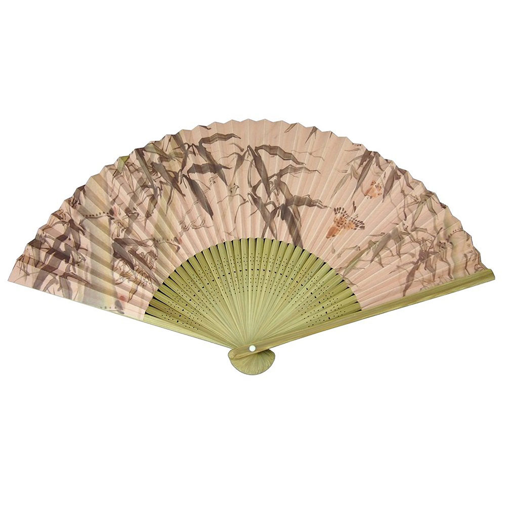 扇子 高級和紙扇子 【竹雀】 7.5寸35間-唐木 片面印刷 男女兼用