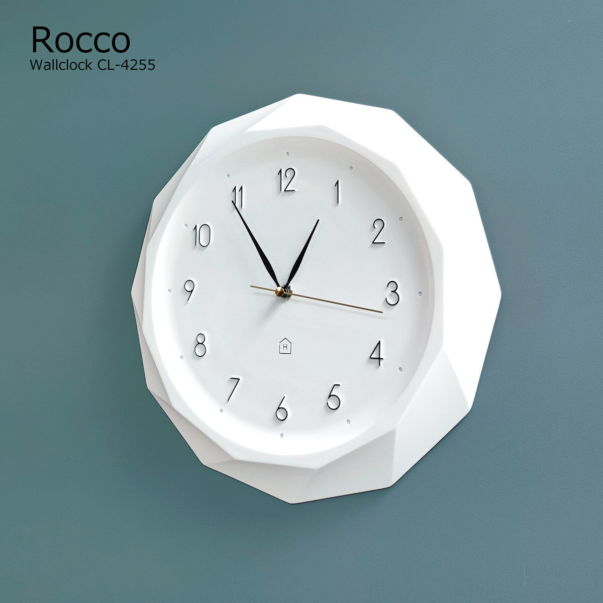 掛け時計 北欧 おしゃれ Rocco ロッコ 時計 壁掛け 静か 静音性 無音 雑貨 インテリア シンプル モダン 清潔 高級感 かわいい ホワイト 白 インターフォルム CL-4255 アンティーク ヴィンテー…