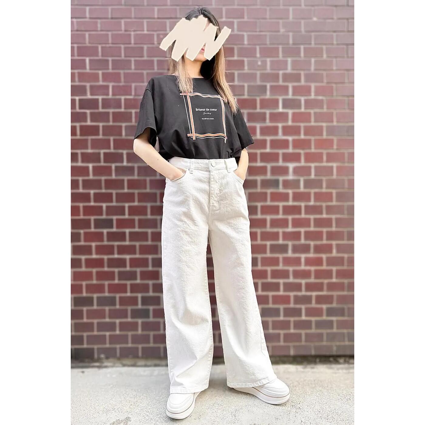 楽天Lifestyle Select Store TrueSINDIMARK デニム レディース おしゃれ ブランド かわいい ニューワイド デニム ホワイト WJ191【お取り寄せ】