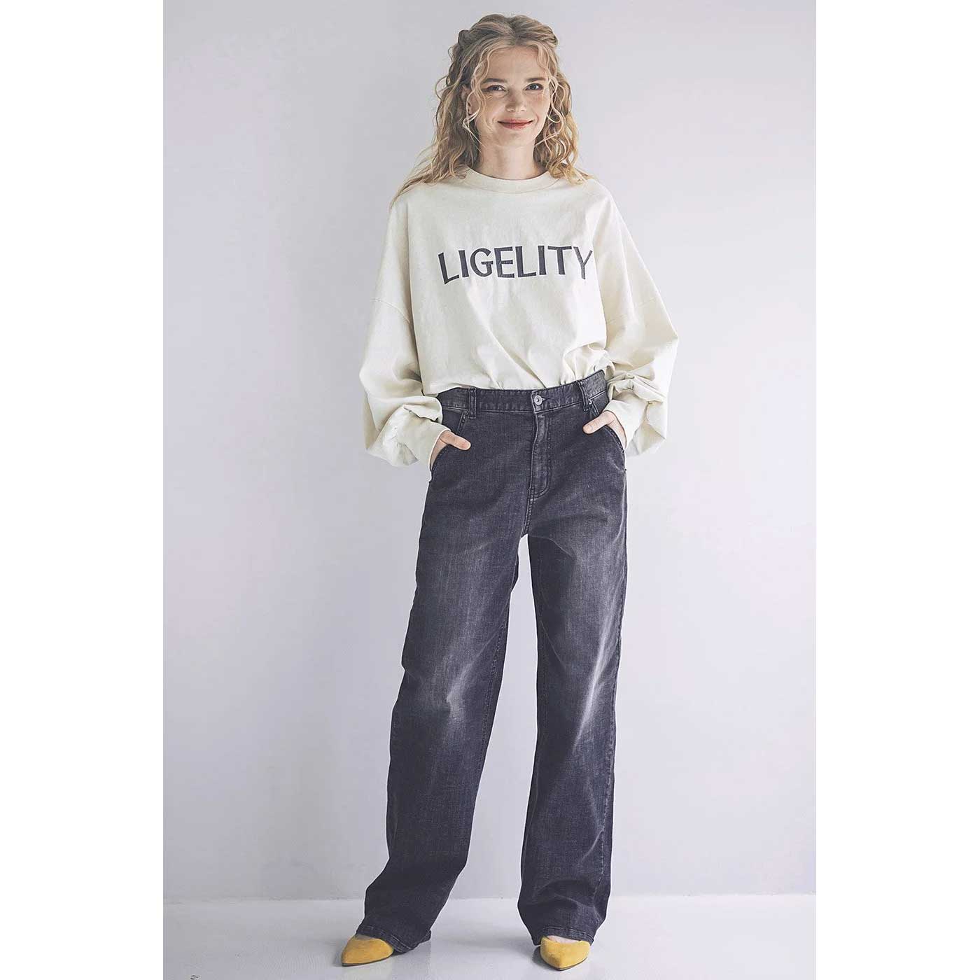 楽天Lifestyle Select Store TrueSINDIMARK インディマーク ジーンズ レディース おしゃれ ブランド ワイド グレー W164-1 お取り寄せ