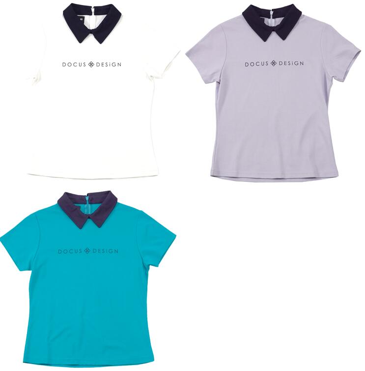 DOCUS ゴルフウェア チビエリシャツ レディース ブランド おしゃれ かわいい dcl24s009-asu お取り寄せ..
