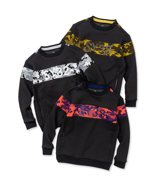 SY32 by SWEET YEARS ゴルフウェア モックネックシャツ Tシャツ 長袖 メンズ おしゃれ かっこいい ブランド SYG-23A31【お取り寄せ】