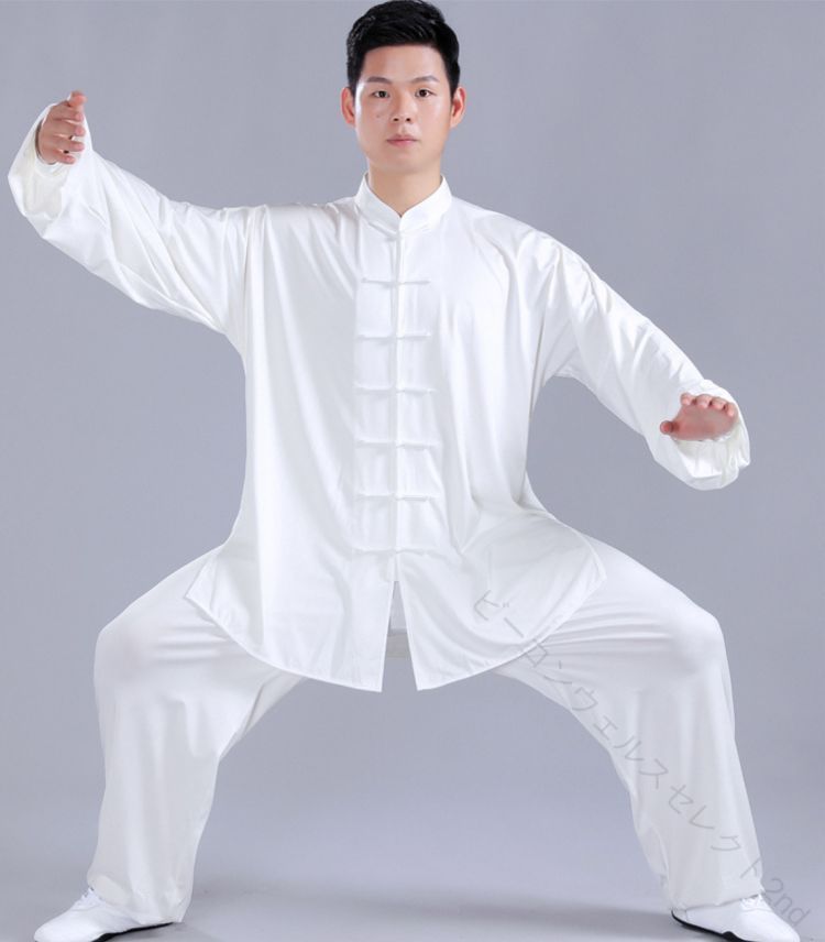 太極拳服 男女兼用 長袖 半袖 太極拳 ウエア 服 シルク風 武術 練習着 表演服 レディース メンズ 大人 カンフー衣装 上下セットアップ 軟らかい 動きやすい ヨ カンフー服 拳法