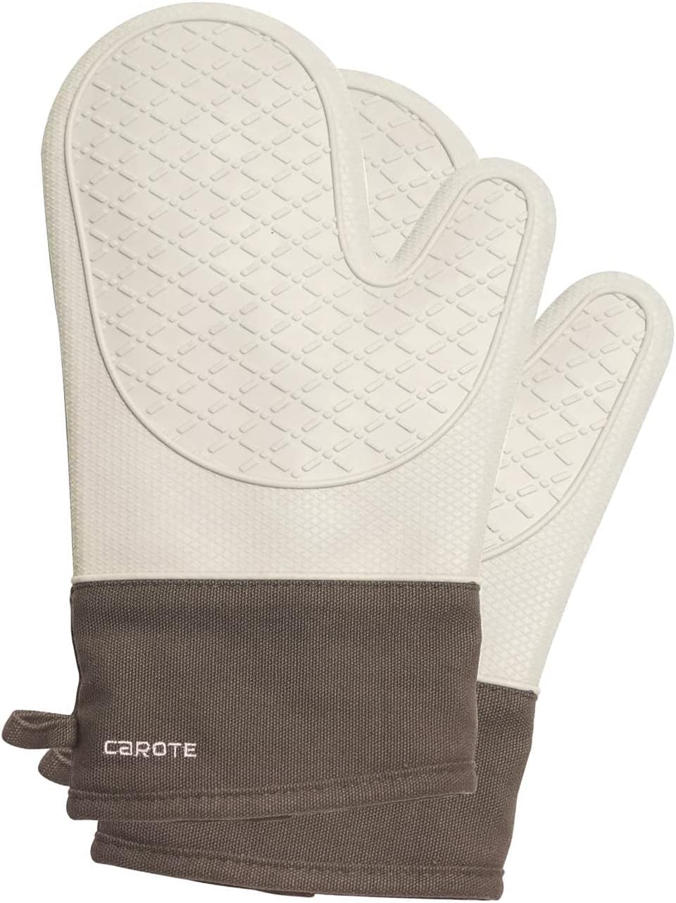 【送料無料】耐熱ミトン オーブンミトン 鍋つかみ 耐熱グローブ オーブングローブ300℃耐熱 やけど防止 滑り止め シリコン製 汚れが目立たず 耐久性 コンベクション グリル グリラー バーベキュー（ グレー2枚セット）