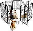 【送料無料】ペットフェンス 中大型犬用 ペットケージ 犬 パーテション 侵入防止 コンパクト 8枚組 柵 フェンス ペットサークル 折り畳み式 自由 組み立て ...