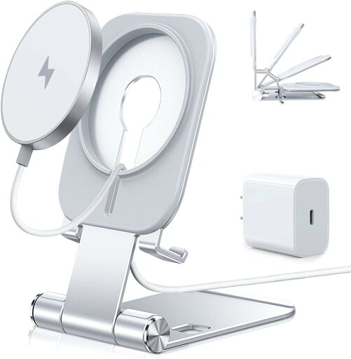 ワイヤレス充電器 マグネット式 iPhone 14/13/12 Pro Max Miniシリーズ対応 ワイヤレス充電スタンド 20W USB-Cアダプター付属 USB-Cケーブル付き 角度調節 スマホ充電器 スタンド パッド 小型 軽量 くっつくと急速充電 貼り付け ワイヤレス充電器 マグネット式 iPhone 14/13/12 Pro Max Miniシリーズ対応 ワイヤレス充電スタンド 20W USB-Cアダプター付属 USB-Cケーブル付き 角度調節 スマホ充電器 スタンド パッド 小型 軽量 くっつくと急速充電 貼り付け