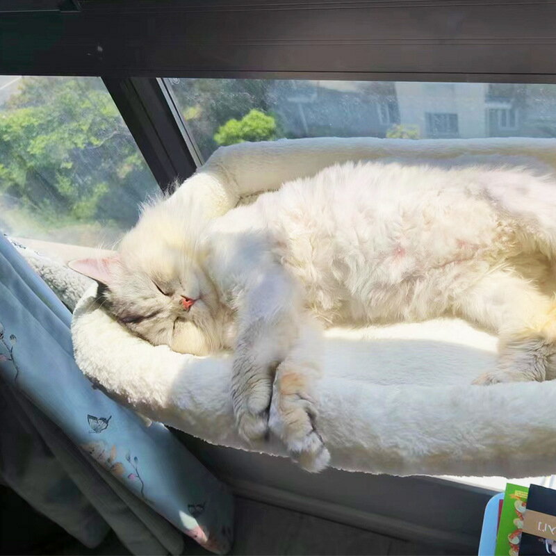猫ベッド 窓用ハンモック 寒いでも使える窓用ハンモック 折り畳み式 収納しやすい 吸盤式 窓枠座り台 ..