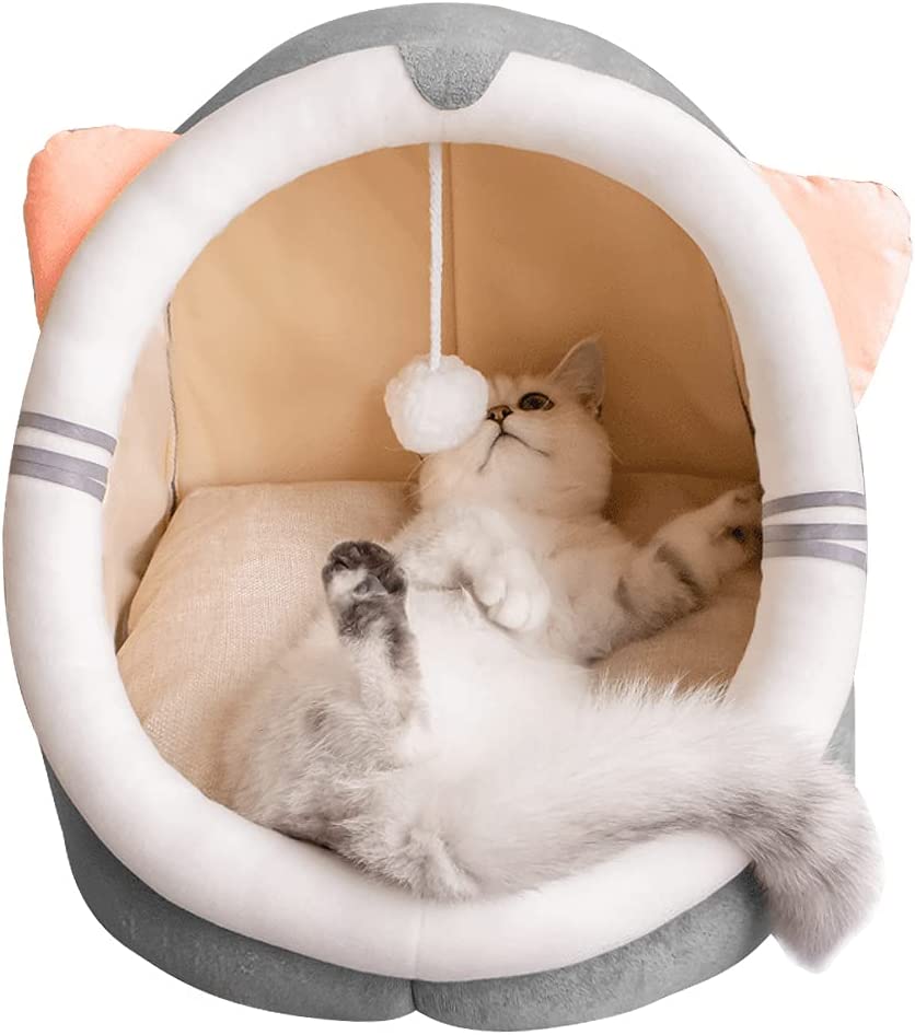 猫 ベッド 猫用 ハウス ペットベッド 犬猫用 ドームハウス 人気 ペットハウス ドーム型 クッション 犬小屋 犬 ベッド はうす キャットハウス うさぎ 犬暖かい 室内用 おしゃれ クッションマット付 寒さ対策 小型犬 猫用 ウサギ 小動物用 休憩所 ペット用品のサムネイル