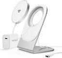 ワイヤレス充電器 充電器 マグネット式 iPhone 13/12シリーズ対応 急速充電 【ワイヤレス充電スタンド+ 20W USB-Cアダプター付属】USB-C...