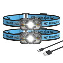 Smiling Shark 充電式 LED ヘッドライト TD-0168, 【集光・散光モード1個入】高輝度アウトドアヘッドランプ USB充電可能 白赤ストロボ 広角照明 45°角度調整 超軽量 IPX4 防水防塵 最大8時間使用可能 キャンプ 登山 散歩 釣り 作業 停電用 防災用 最適 日本語取説