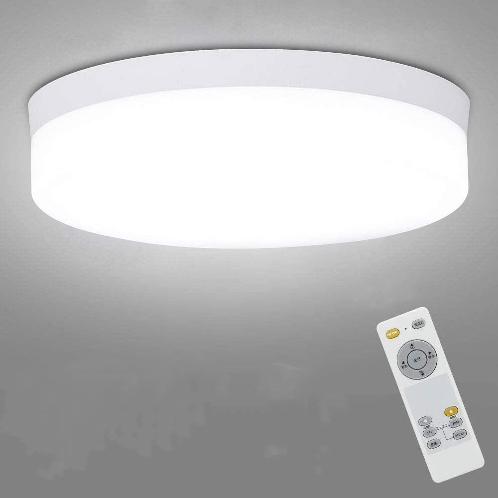 シーリングライト 小型 調色 led 調光 4.5畳 6畳 18w リモコン付き 玄関 廊下 台所 コンパクト 4畳 5畳 おしゃれ おすすめ 無段階調光調色 常夜灯 寝室 ベルコニー 直径18cm 5分/30分スリープタイマー機能 省エネ 簡単取付 一年保証(白い)