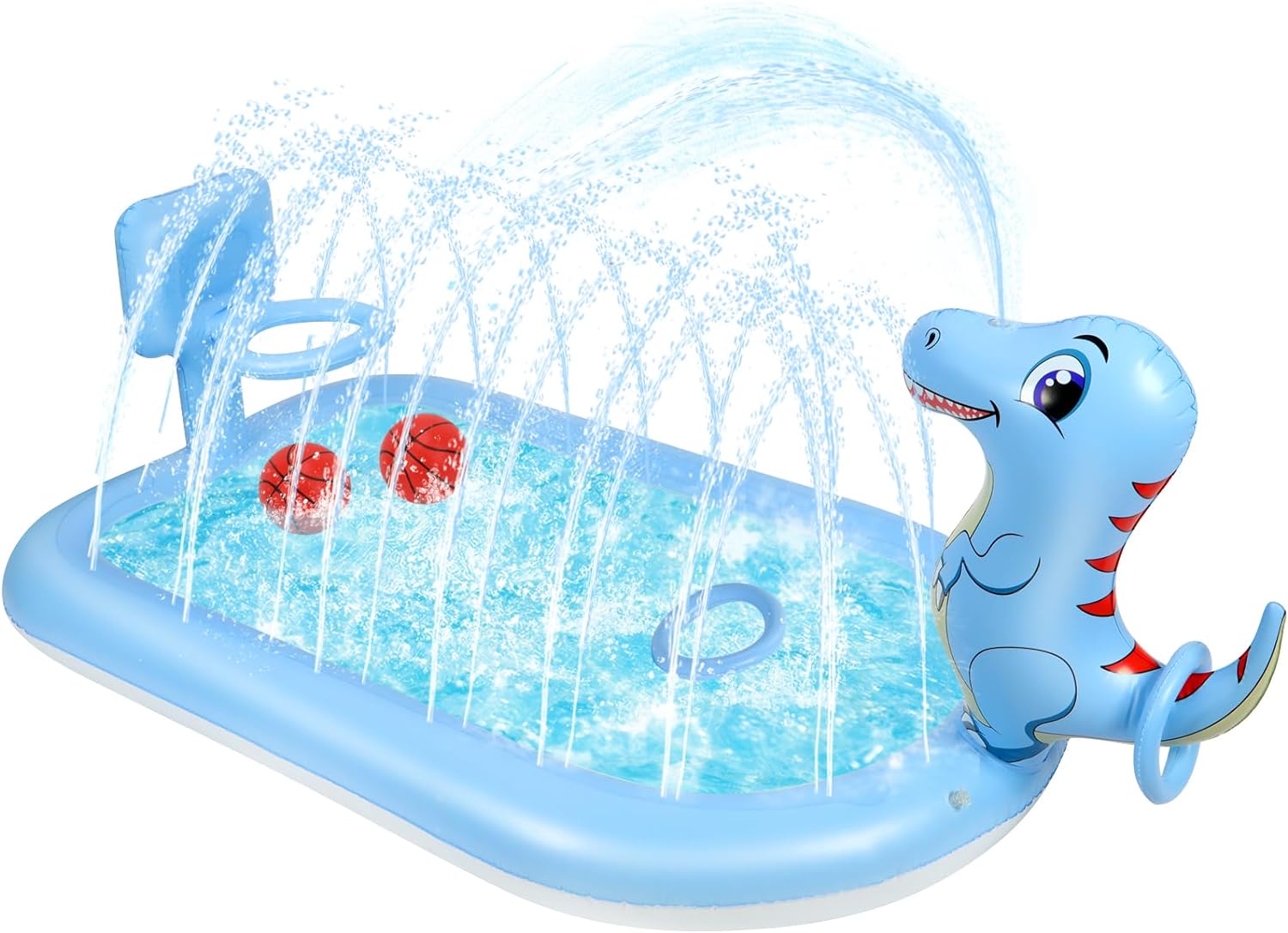 プール 子供用 ビニールプール 160x100x15CM 恐竜パターン BPAフリー 噴水プール 収納便利 幼児 キッズ ベビープール 犬用プール 水遊び 砂浜 夏の日 猛暑対策 お庭 芝生 室内室外 家庭用 四季通用 噴水おもちゃ