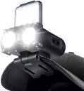 キャップライト ヘッドライト 充電式 帽子ライト 【4~70時間点灯 30~900ルーメン 無段階調光 赤色サブライト搭載 180°角度調節可能 IPX4防水】...