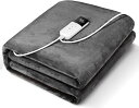 【送料無料】電気毛布 敷き ホットカーペット【160x80cm 自動恒温運転で賢く節電 無段階温度調節 1-12時間切タイマー】90W 速暖 省エネ 洗える ダニ退治 電気マット 厚手 フランネル 電気敷き毛布 毛玉なし ふわふわ 電気カーペット ホットマット 抗菌防臭 防寒対策 暖房器具(4)