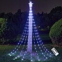 ledイルミネーションライト クリスマスツリー ライト ストリングライト ドレープライト 屋外 防水 USB フェアリーライト クリスマスツリー飾りライト 198球 2M*9本 8種光るパターン 電飾 クリスマスツリ-屋内・屋外兼用 ハロウィン 新年 バレンタインデー 贈り物