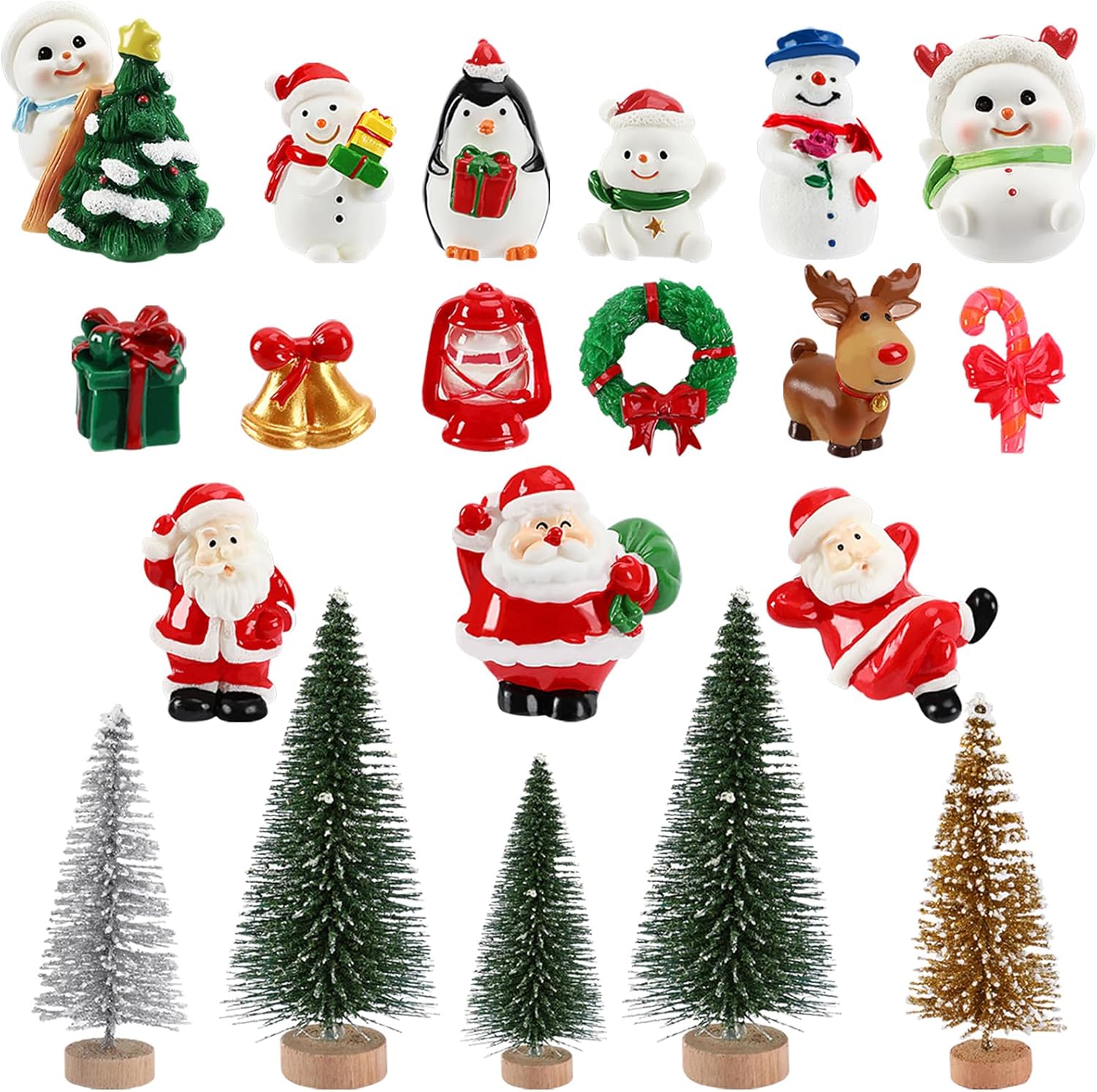 クリスマス ミニチュア 20個 クリスマスオーナメント クリスマス飾り 置物 小物 サンタ 置物 ミニ 雪だ..