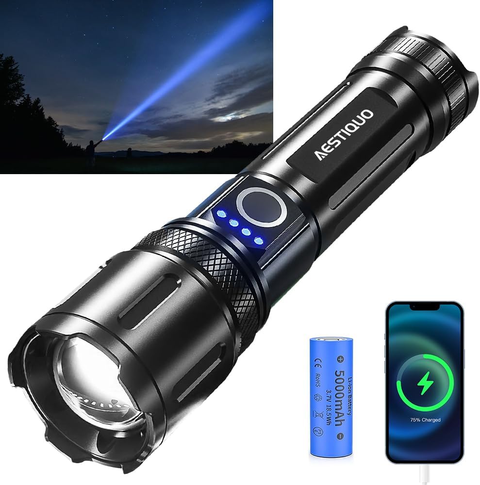 2025年新機種 5月強化版】懐中電灯 強力 30000ルーメン 軍用 最強 5000mAh 26650バッテリー付 単4形電..