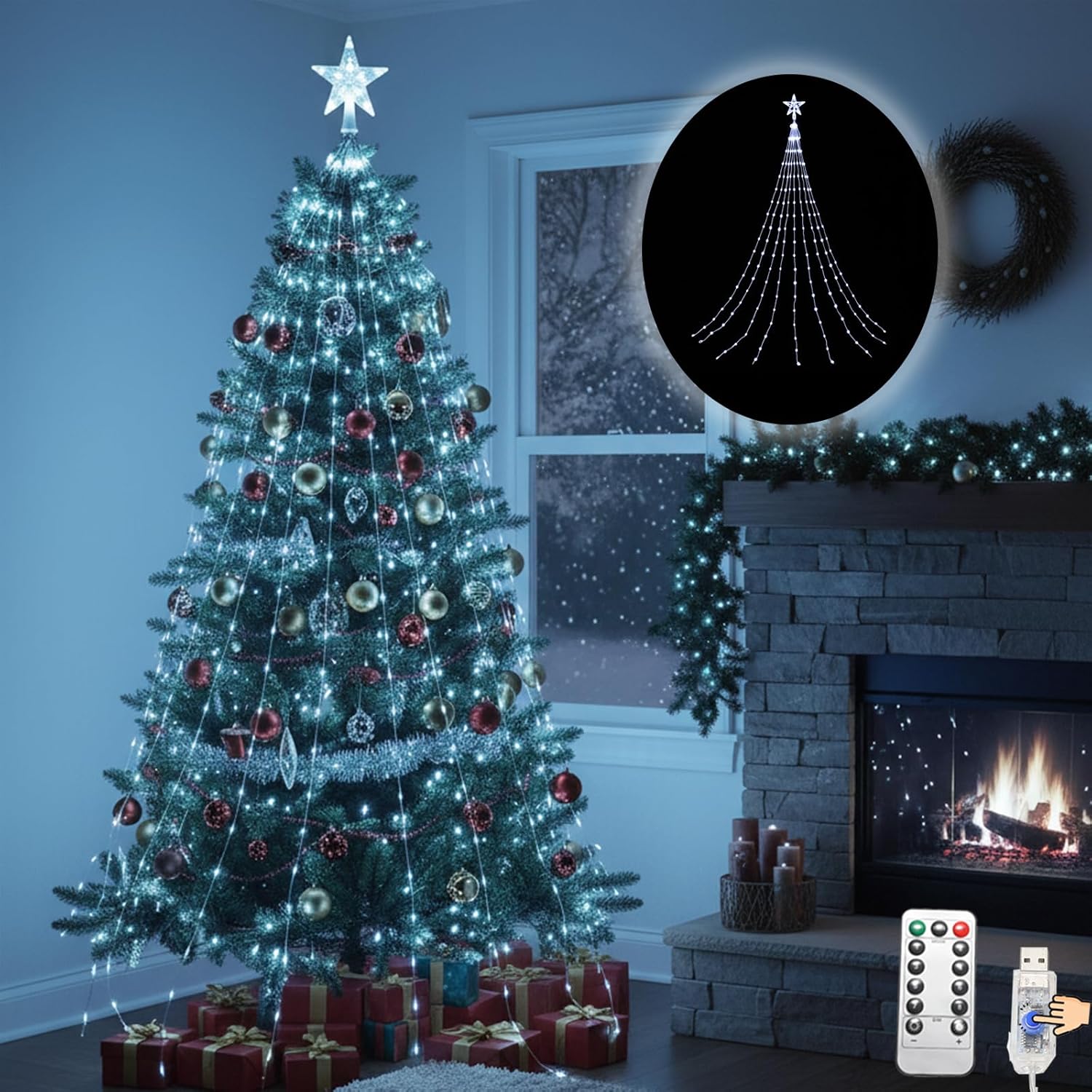 LEDイルミネーションライト USB給電式 クリスマスライト ストリングライト 屋内屋外 防水 クリスマス ..