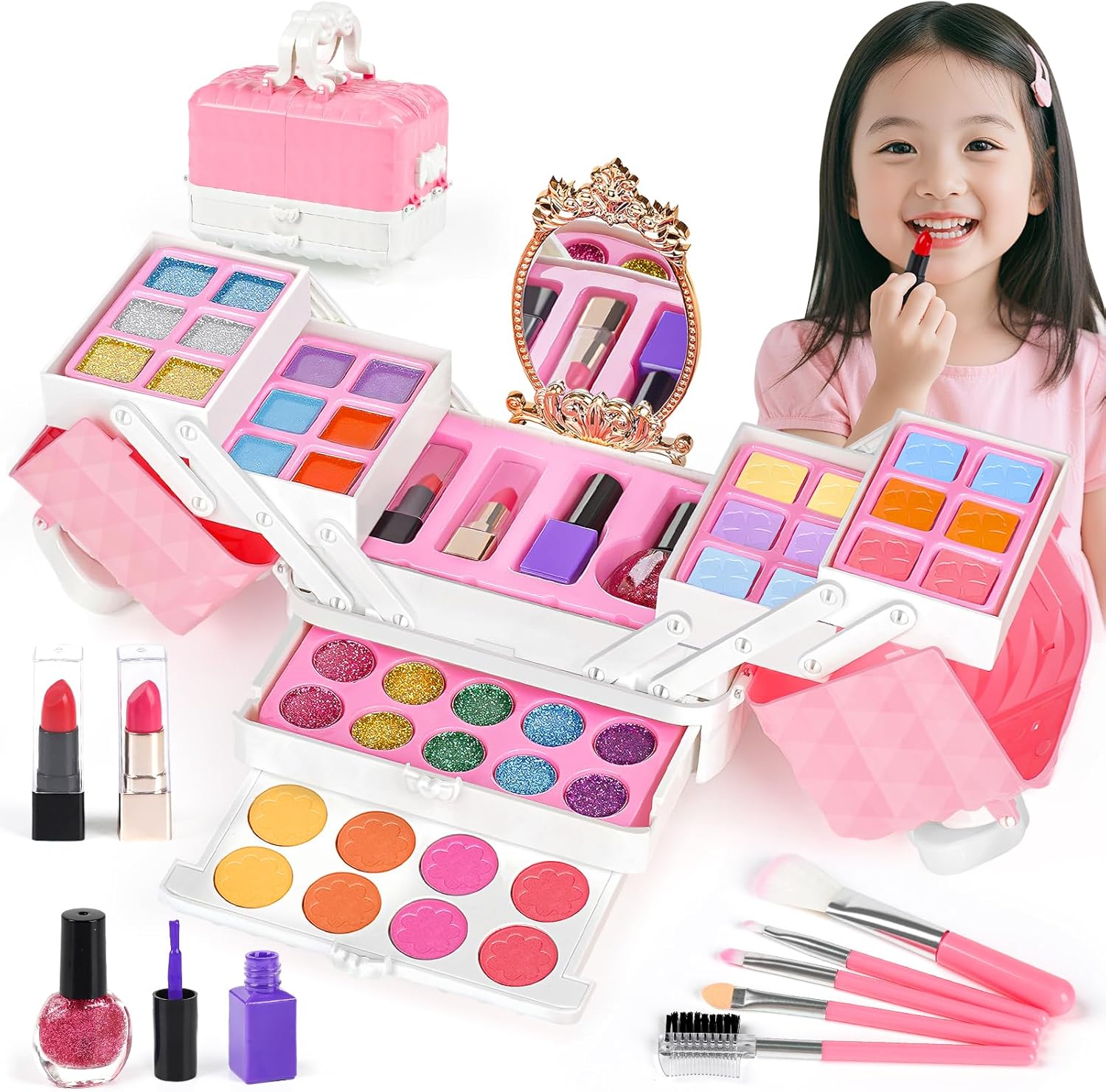 メイクセット 女の子 おもちゃ お化粧セット子供 メイクキッズコスメ 小学生 プレゼント 女の子誕生日プレゼント メイクボックス キッズ クリスマスプレゼント