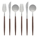 正規品 クチポール GOA ディナー 6本セット ブラウン / シルバー ディナー ナイフ フォーク スプーン 各2本 Cutipol ゴア カトラリー