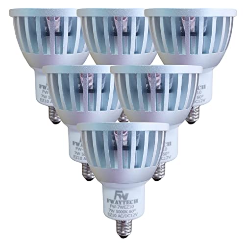 色：昼白色相当(5000K) サイズ：7W EZ10口金 60度(6個) FWAYTECH led ez10口金 12V COB7W　JR12V50W　LEDスポットライト ダイクロハロゲン電球60W*75W相当 密閉器具対応 (7W EZ10口金 60度(6個), 昼白色相当(5000K))