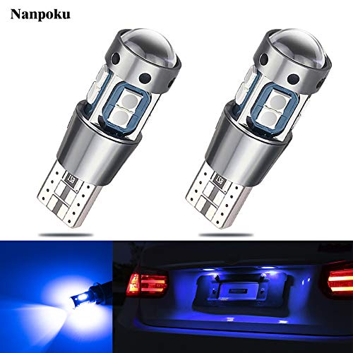 色：ブルー Nanpoku T10 LED ブルー 爆光 12V 24V ポジションランプ ルームランプ CANBUS キャンセラー内蔵 無極性 レンズ付き 3030 SMD 10連 2.4W 青 2個入 車検対応