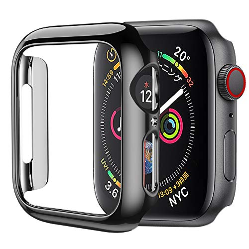 色：ブラック サイズ：PC-40mm HOCO コンパチブル Apple Watch6/SE/5/4 ケース アップルウォッチ カバー 40mm メッキ PC素材 軽量超簿 耐衝撃性 脱着簡単 Apple Watch 保護ケース Apple Watch Series6/SE/5/4に対応