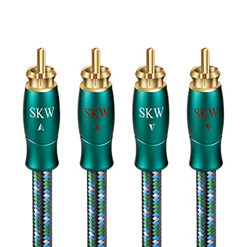 色：2rca-2rcaケーブル サイズ：5m SKW RCA ケーブル，2RCAオス to 2RCAオス ステレオオーディオ変換ケーブル Hi-Fiシステム/CDプレーヤー等に対応 /長さ5m（二本）