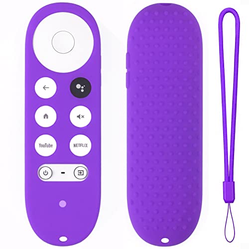 色：Purple DONLAONE For Google Chromecast リモコンカバー クロームキャスト リモコン シリコン保護カバー chromecast with google tv リモコン ケース 2020用音声グーグルテレビリモコン用カバー 軽量 滑り