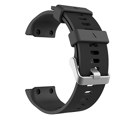 色：BLACK Garmin Forerunner 35 バンド - ATiC Garmin Forerunner 35 専用ソフト 高級 シリコーン製腕時計ストラップ/バンド 交換ベルト BLACK