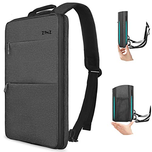 色：ダークグレー サイズ：15.6インチ ZINZ 超薄 拡張可能 15 15.6 16インチ PCバックパック ビジネスリュック USB充電ポート通勤 通学 旅行 パソコン バッグ - 濃い灰色