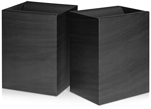 サイズ：ブラック 木目調（10枚入） Fluto サニタリーボックス 使い捨て ゴミ箱 トイレポット 生理 エチケットボックス 紙製 木目 黒 10枚入