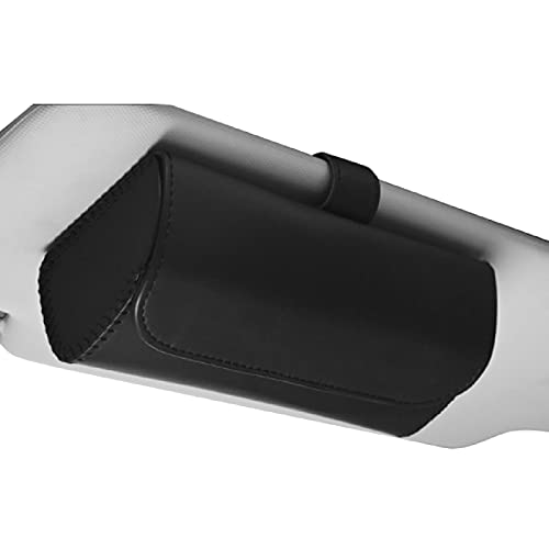 色：ブラック [Cicogna] 車用 メガネホルダー サングラス 眼鏡 収納 ケース PU 汎用 車載 サンバイザー 取付簡単 シンプル (ブラック)