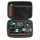 色：Green HSU GoPro収納ケース GoPro Hero 11/10/9/8/Hero7/6/5/OSMO Action 収納バッグ アクセサリー収納 防塵 防水 アクションカメラに対応 アップグレード版 大 グリーン