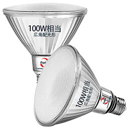 色：電球色 サイズ：100W相当 広角配光形 Explux LEDハイビーム電球 100W相当 広角配光形 電球色 E26口金 屋外防水防劣化 調光対応 ガラスボディ PAR38 ビームランプ 121mm径 2個入