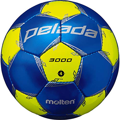 サッカーボール（ジュニア） 色：メタリックブルー×蛍光イエロー モルテン(molten) サッカーボール 4号球(小学生用) ペレーダ3000【2020年モデル】 検定球 F4L3000