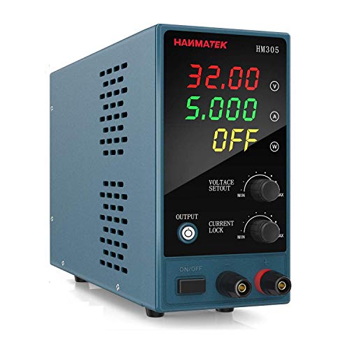 HANMATEK スイッチング電源 可変直流安定化電源 DC電源（0-30 V 0-5 A） 電圧＆電流安定電源 低騒音高精度 自動切替 学校の実験室と電気のメンテナンス用 HM305