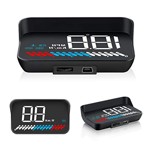 サイズ：M7 iKiKin 車用 スピードメーター ヘッドアップディスプレイ HUD OBD2 GPS モード搭載 LEDスクリーン 多機能デジタルメーター 6つのディスプレイモード 時計 電圧表示 速度計 過速度警告