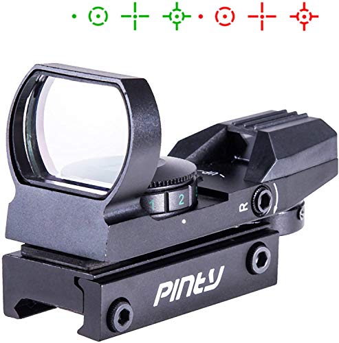 Pinty(ピンディー) ドットサイト ダットサイト マルチドット 照準器 2色 レティクル4種 20mmレール対応 日本語説明書付き 電池なし