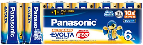 サイズ：6本 パナソニック エボルタ 単1形アルカリ乾電池 6本パック LR20EJ/6SW