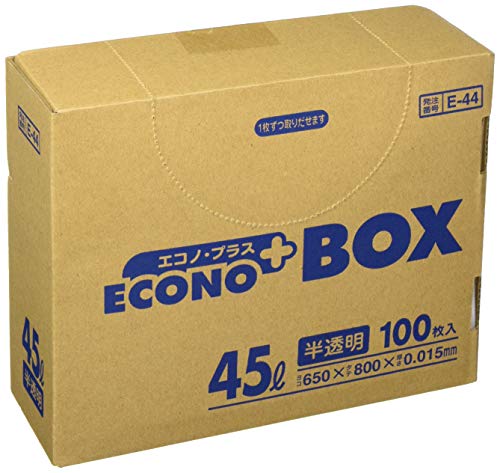 サニパック E-44エコノプラスBOX45L半透明 100枚 E44HCL