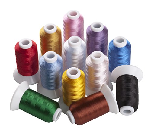 サイズ：500M 12色セット/各500m　ミシン用糸 刺しゅう糸 家庭用ミシン糸 カラー糸