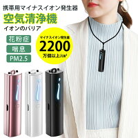 【即納】携帯　首掛け空気清浄機 除菌/マイナスイオン発生器/PM2.5/タバコ/煙/匂い/小型空気清浄機/携帯/服掛け/オゾン/ウィルス/対策/マイナスイオン/花粉/汚染物質/充電式/車内/プレゼント/オフィス用