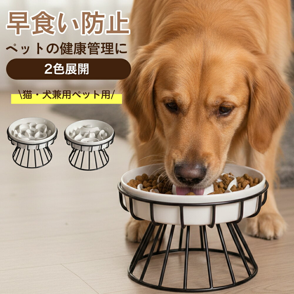 Rakuten - ★最大15%オフクーポン★早食い防止 ペットフードボウルスタンドセット 犬 いぬ 猫 ねこ ペット 水 犬 水飲み スタンド 水入れ 犬水飲み器 犬 水 入れ こぼれ ない ひっくり返す みず 台 ボウル 器 皿 足つき 陶器 容器 こぼれない ホルダー お皿 水皿 水台