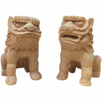 神棚の里 神棚 神具 手彫り置物 狛犬極上彫リ【送料無料】