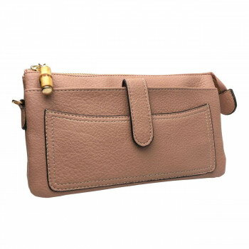 Pisoraro(ピソラロ) 3WAY バンブーウォレットバッグ お財布ポシェット ダークピンク PR119【送料無料】