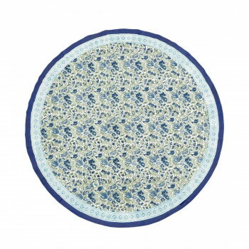 ラウンドクロス カリーノブロックプリント ブルー 11725882040【送料無料】