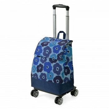 CHARMISS シャルミス ショッピングカート 花柄 4輪 カブセ ブルー 15-5040-82【送料無料】