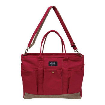キャンバス2WAYトートショルダー Lサイズ YA17-0298 レッド【送料無料】